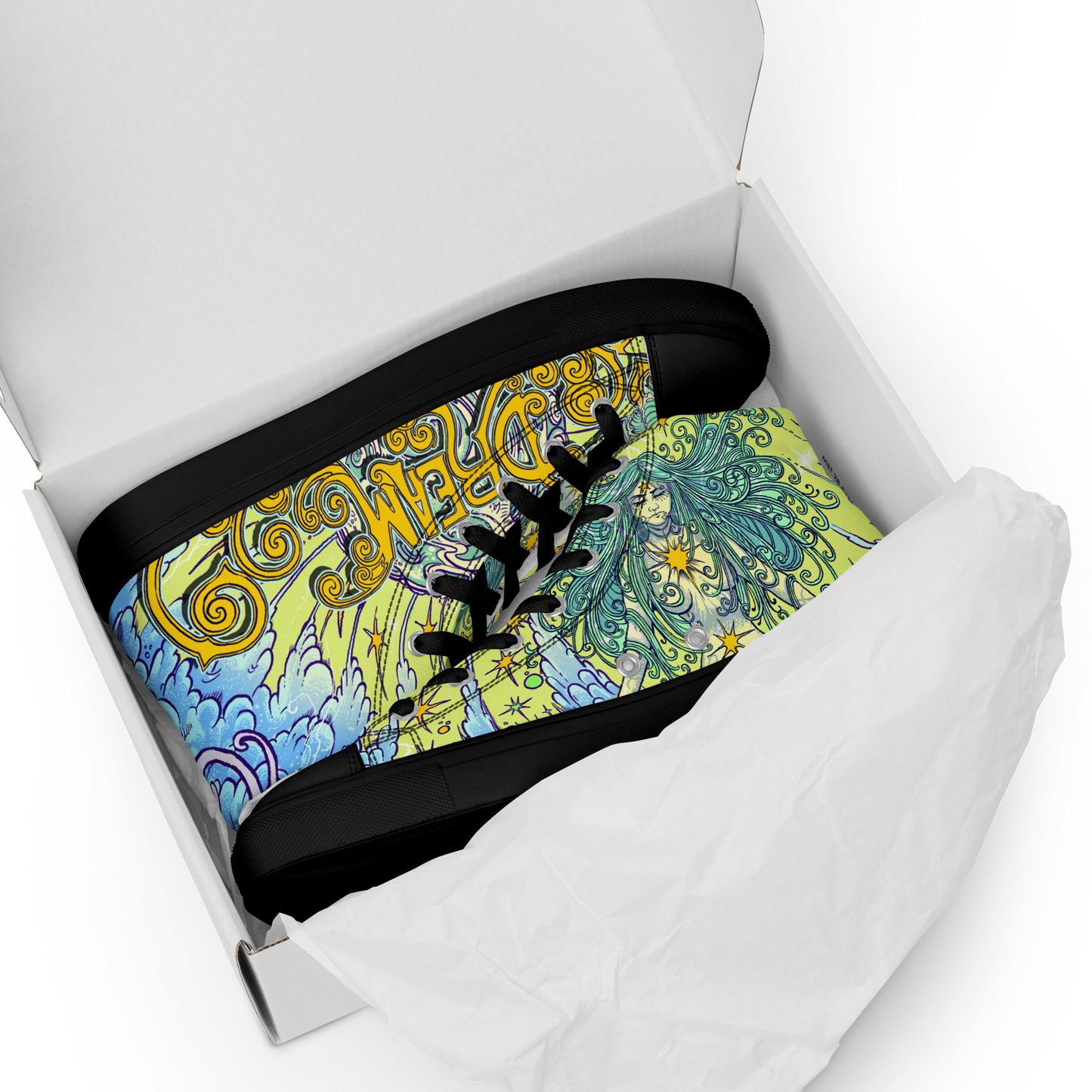 Dream Women’s high top canvas shoes (Yellow)