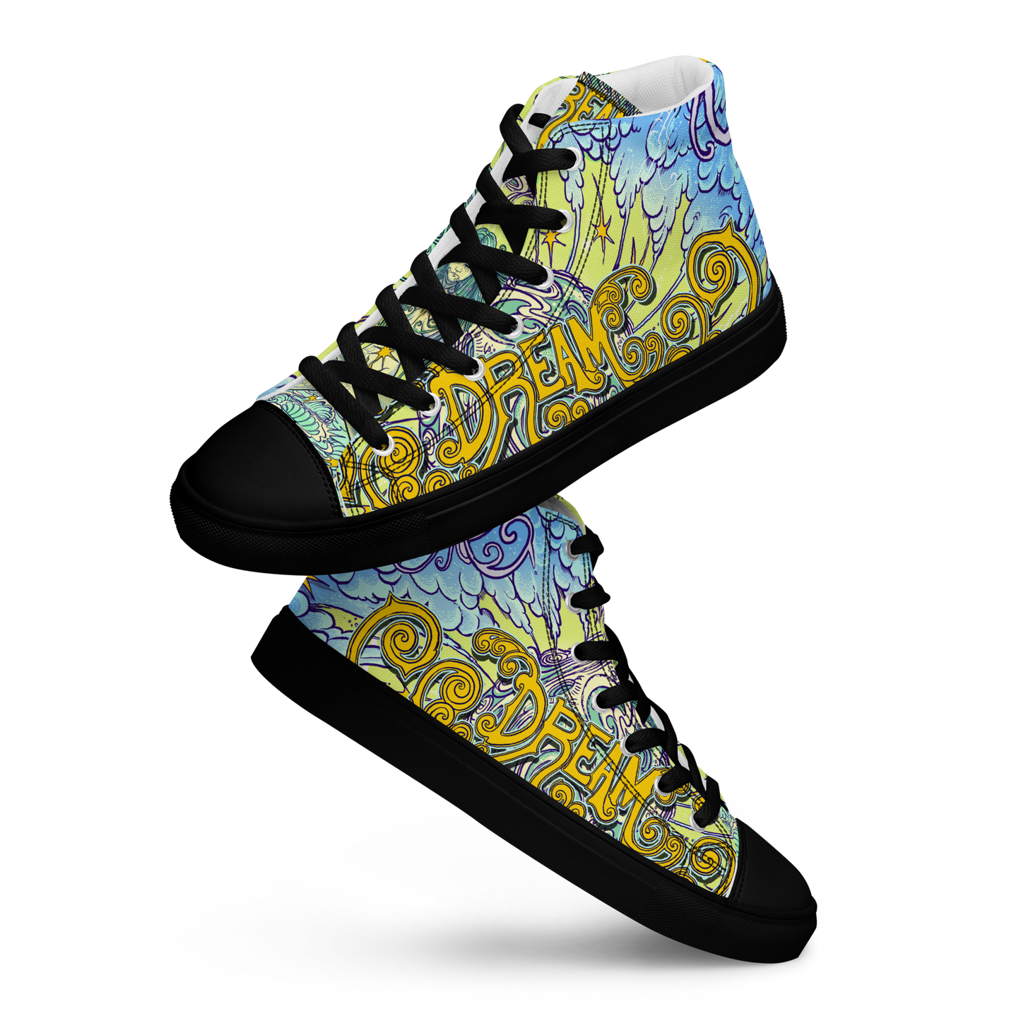 Dream Women’s high top canvas shoes (Yellow)