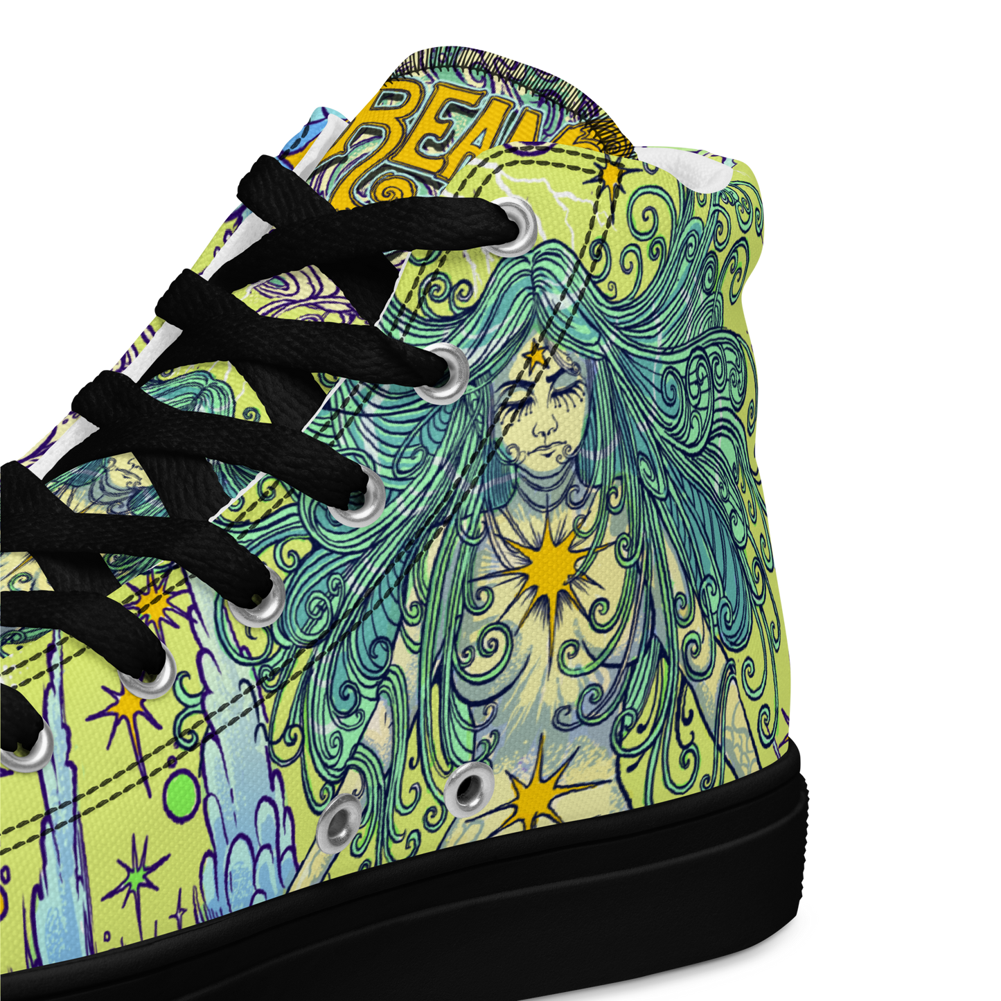 Dream Women’s high top canvas shoes (Yellow)