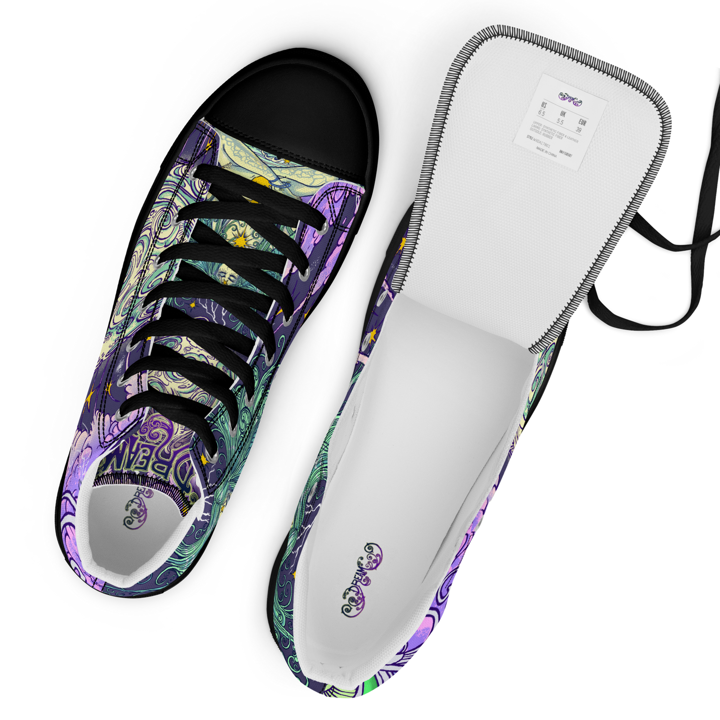 Dream Women’s high top canvas shoes (Purple)