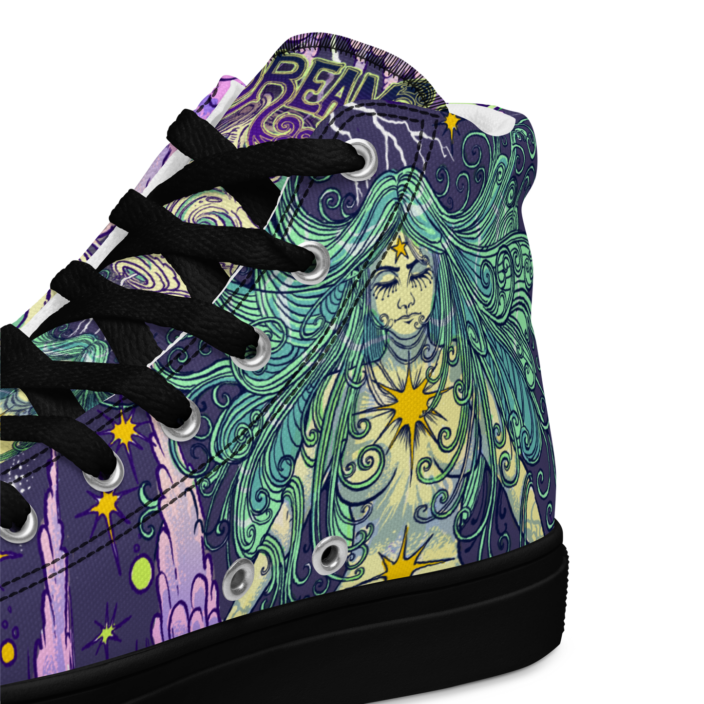 Dream Women’s high top canvas shoes (Purple)