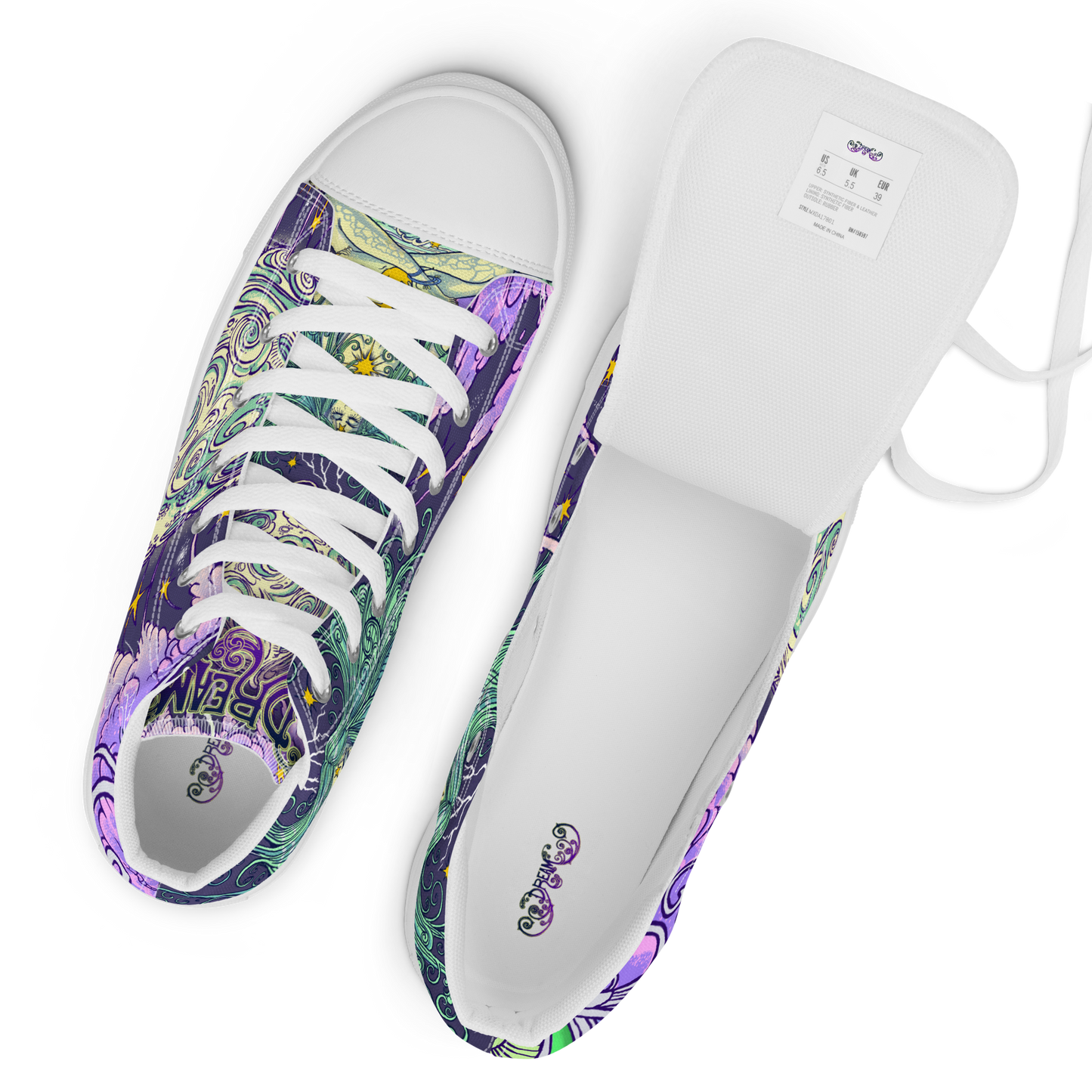 Dream Women’s high top canvas shoes (Purple)