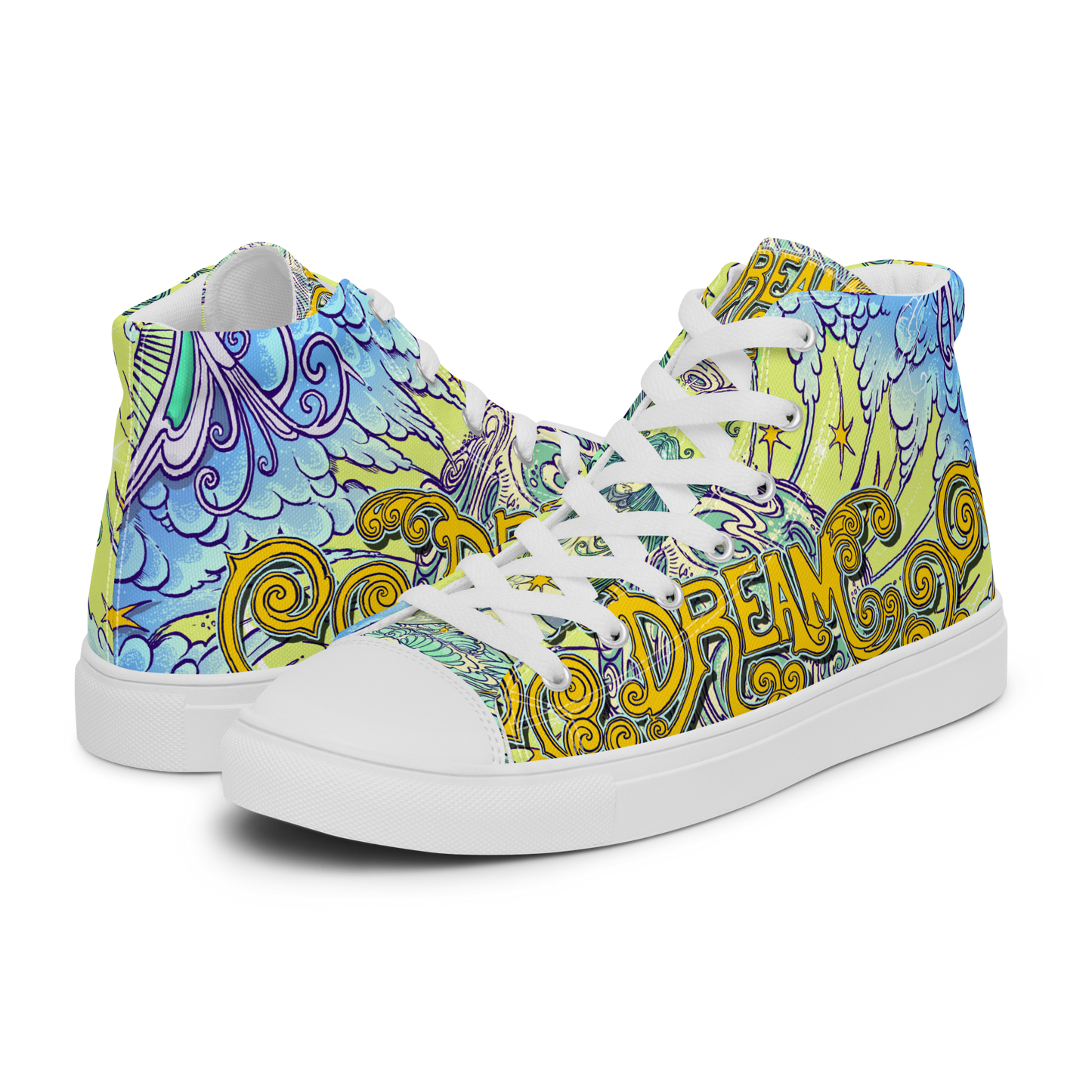 Dream Women’s high top canvas shoes (Yellow)